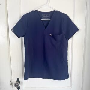 FIGS Technical Collection Catarina One Pocket Scrub Top Navy Short Sleeve XS